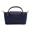 New LONGCHAMP Recycled Canvas With Leather Dumpling Bag Handbag Trumpets Women's Dark Blue 34175919P68