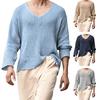 Men Sweater V Neck Easy To Match Breathable Elastic Comfortable Knit Long Sleeves