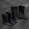 French and Simple~! Leather Small Square Head Bevel Heel Wide Mouth Boots Wide Tube Circumtire Cowhide Boots Women