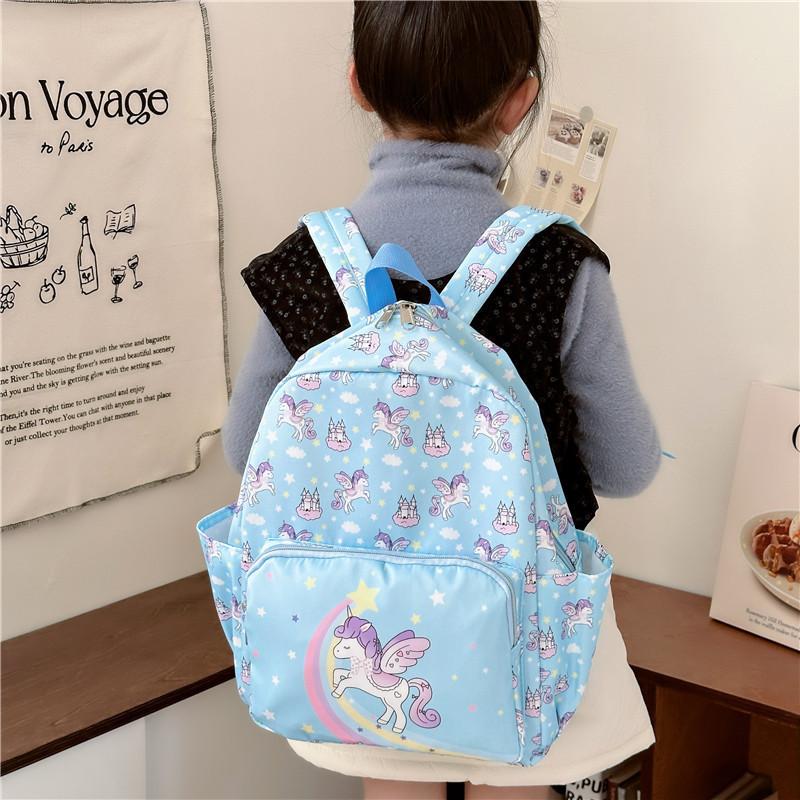 Adorable 2024 Cartoon Print Toddler Backpack Breathable Nylon School Bag For Kids