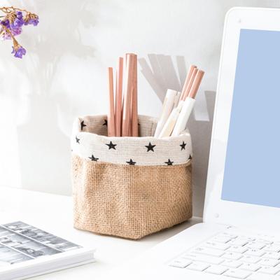 Úložný košík Skladací priestor šetriaci mejkap z bavlneného ľanu Závesná vrecková taška Home Decor
