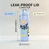 1PC Happy First Day Pencil Pattern 750ml Color Plastic Sports Water Bottle Leakproof Flip Straw Lid Suitable for Sports Office Home Use