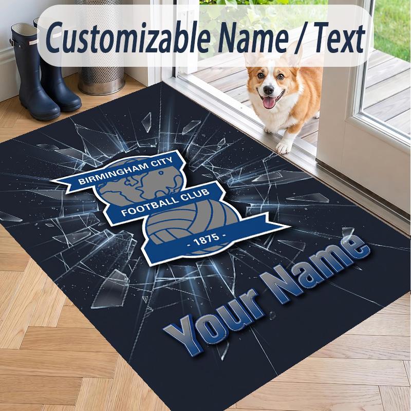 Custom Text Printed Rug BIRMINGHAM CITY Football Non Slip Floor Carpet For Home Room Decor