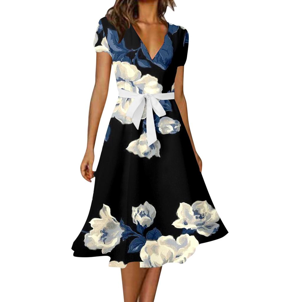 IHUASU Rochie sexy cu decolteu în V la modă pentru femei