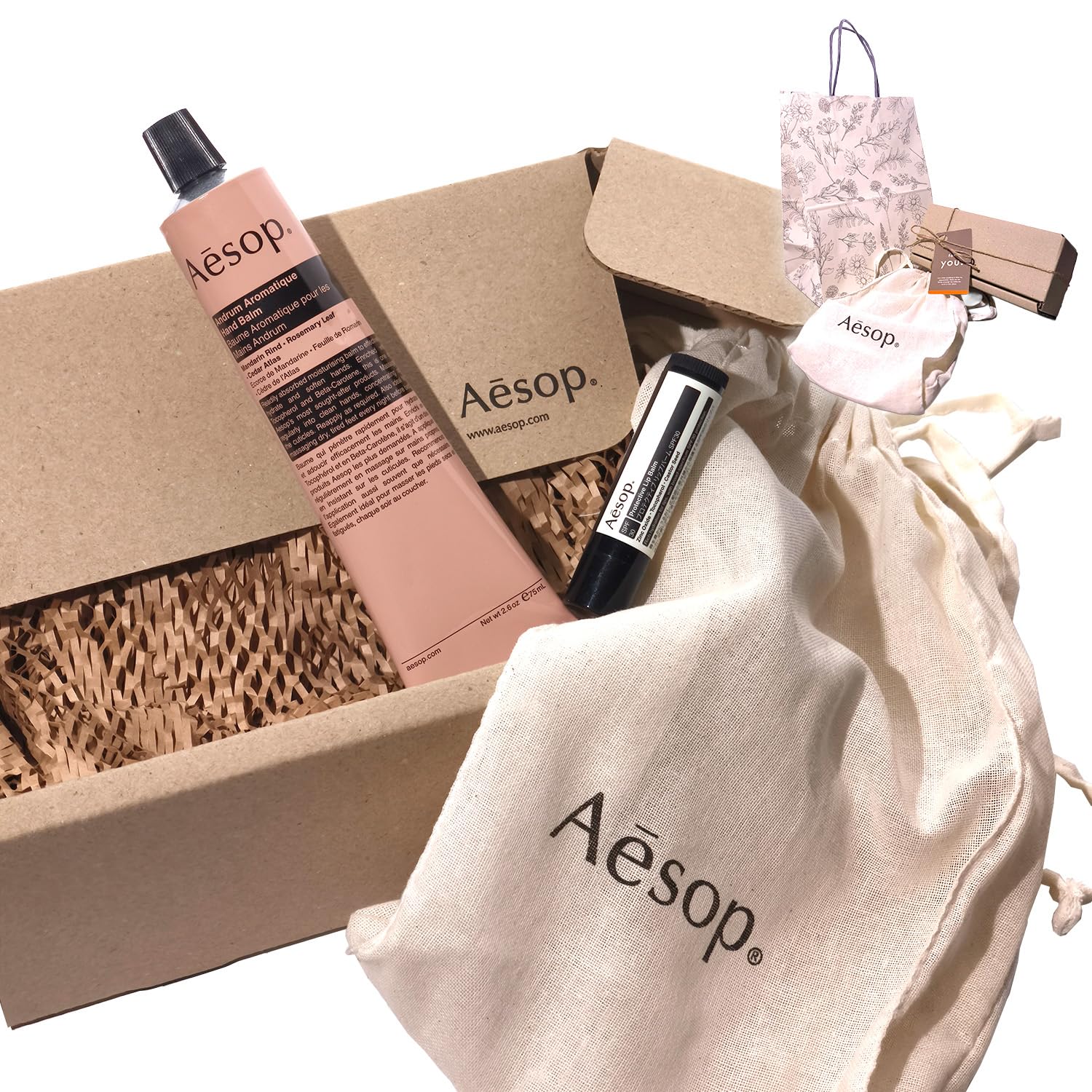 Aesop Andrum Ароматический бальзам для рук и Защитный бальзам для губ Подарочный набор [Подарочная упаковка] (1 комплект)