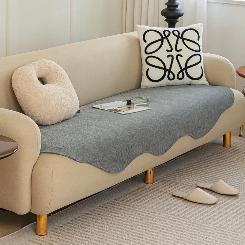 Chenille Special-shaped Sofa Cover for Living Room Modern Sofa Cushion Mat Couch Protector Covers Thick Chair Towel Home Decor