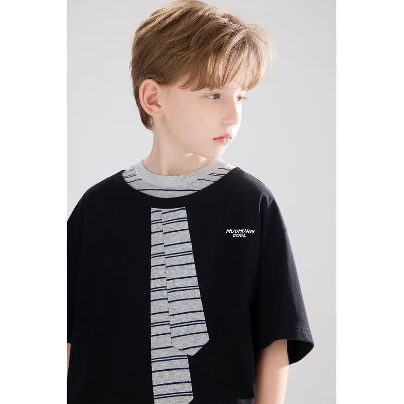 Mucmukn Boys' Cooling Antibacterial Tie T-shirt