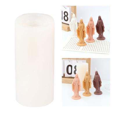 Stampo per candele in silicone, stampo in gesso epossidico per scultura della Vergine Maria, decorazioni per la casa per artigianato fai da te, stampi in gesso e resina