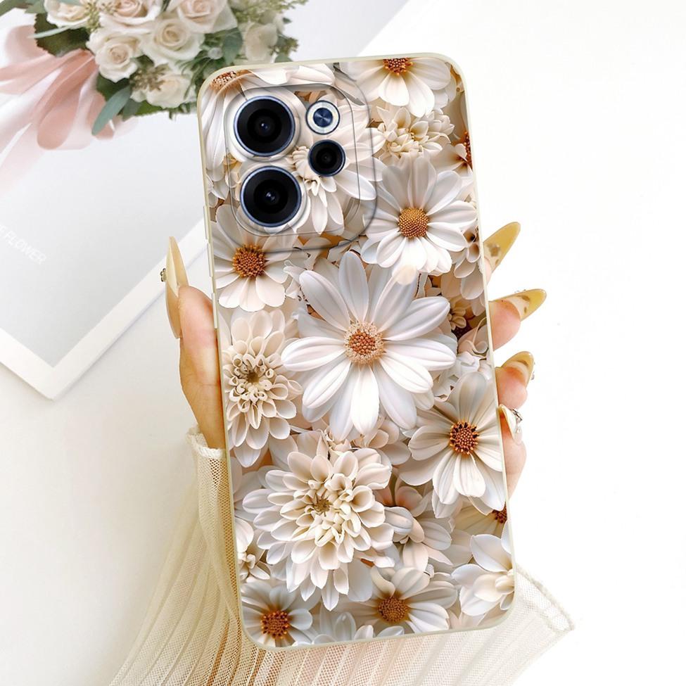 For Oppo CPH2801 Phone Case For Oppo Reno 15F Casing Silicone Luxury Fashion Flowers Kawaii Cute Painted Cover For Oppo Reno15 F