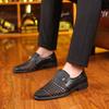 Summer new men's sandals business dress handwoven breathable leather shoes men's hole shoes men's shoes trade shoes