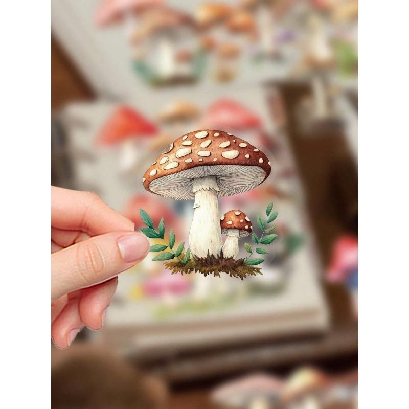 50 Stück Retro Pilz Aufkleber Laptop Notizbuch Handyhülle Dekorative Aufkleber Zurück zur Schule