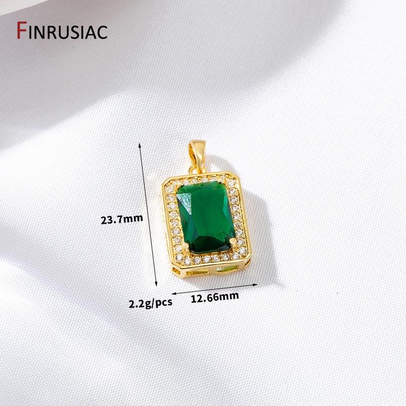 

DIY Necklace Jewelry Making Supplies 14K Gold Plated Brass Cubic Zirconia Pendant For Gem Charms Jewelry Making Accessories 1 piece