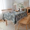 Kwastrand Katoen Linnen Tafelkleed Rood Feestdagen Jacquard Eettafelkleed Bloempatroon Stofdicht Tafelkleed Achtergronddoek