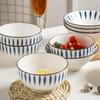 Japanese Style Ceramic Rice and Noodle Bowl Set, 2-10 Pieces, Creative Design for Home Dining.