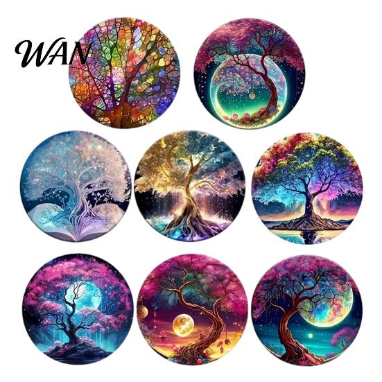 Non-slip Cup Coasters 8PCS Coasters, Colorful Wood with Non-Slip Heat Insulation Set Waterproof Drink Holder, for Home Office Dining Table Decorative
