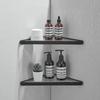 Nickel/Black Bathroom Corner Rack 304 Stainless Steel Shower Room Glass Shelf Wall-mounted Bath Storage Rack Triangle Rack