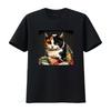 Calico Cat On A Quilt Vintage T Shirt Cute Lovers Gift For Her Vintage Graphic Top For Everyday Wear Designer Clothes