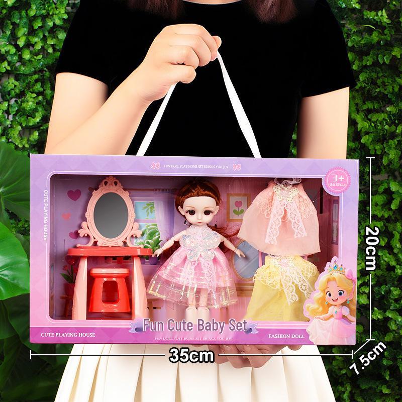 Princess Doll Gift Box Set: Dress-Up Barbie Doll Toys for Girls