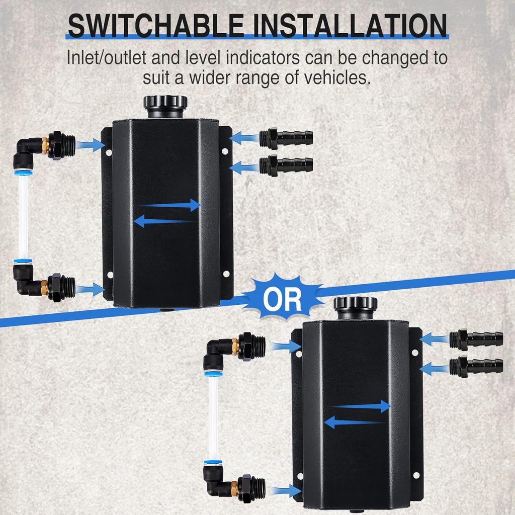 Universal Coolant Overflow Tank,Aluminum Radiator Overflow Tank,Coolant Reservoir Tank,Coolant Radiator Tank,Expansion Tank Recovery Water Tank