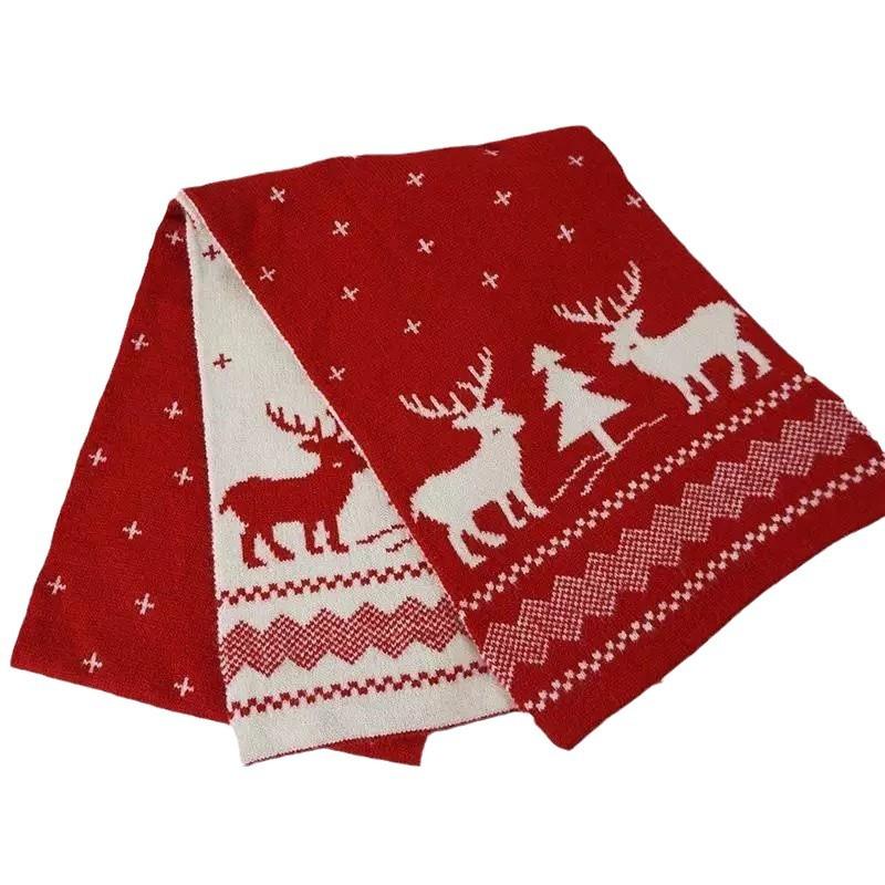 Versatile Selection Christmas Scarf Women's Winter Korean Atmosphere Red Scarf New Warm Knitted Shawl