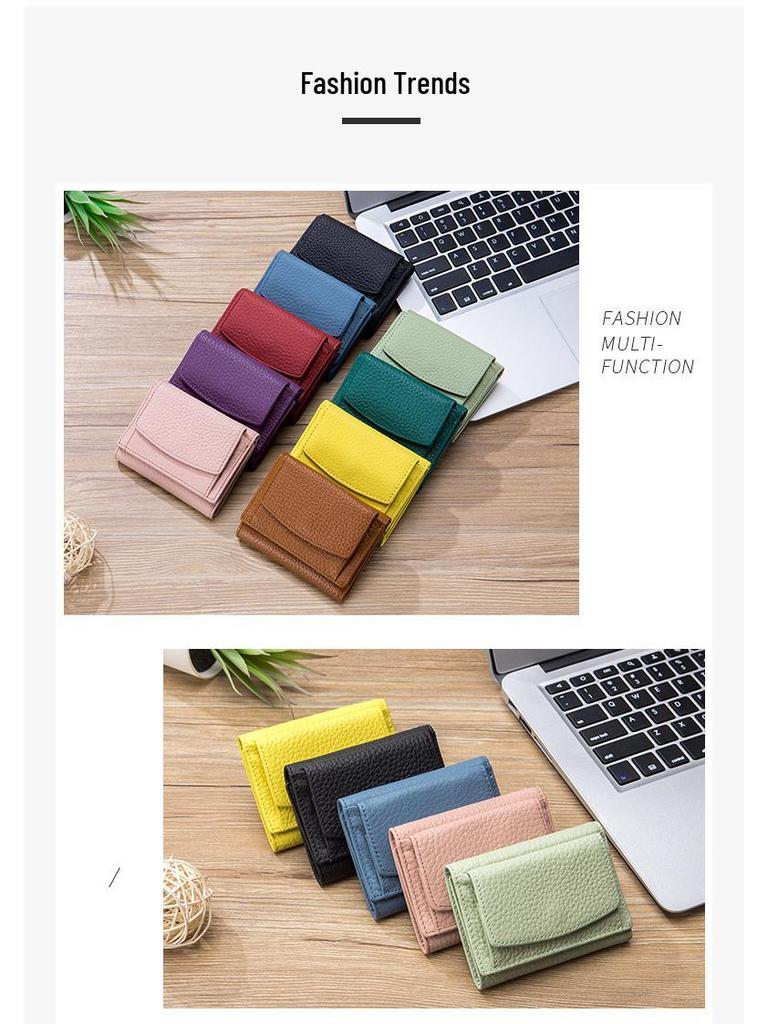RFID Blocking Japanese Cowhide Women's Ultra-Thin Mini Wallet