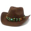 Brown Sunscreen Visor Simple Curved Brim Literary Retro Cowboy Hat Trend European and American Style Panama Straw Hat