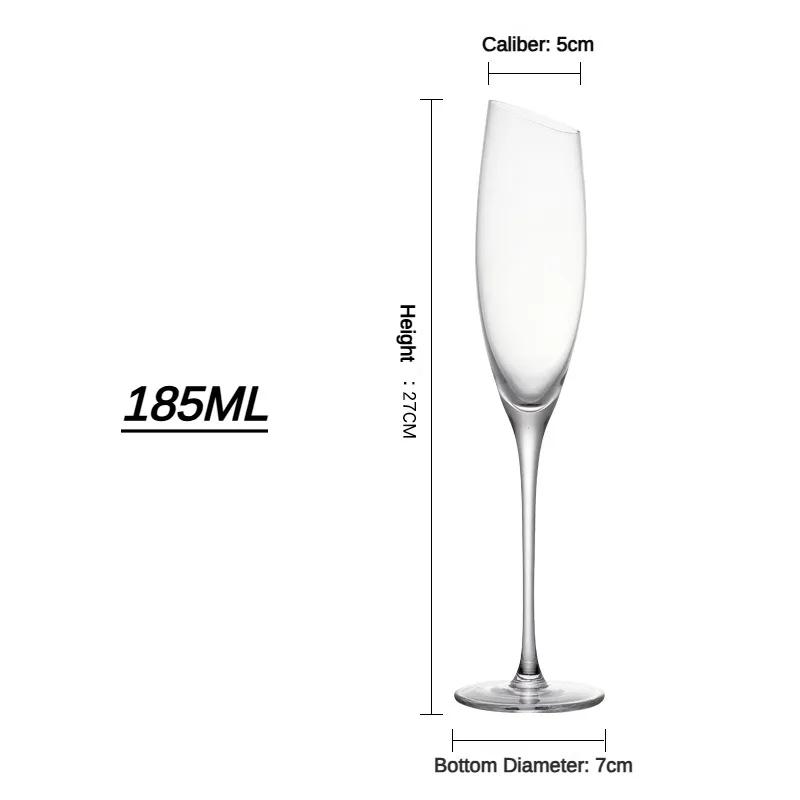 220 ML Crystal Champagne Flute Goblet Wine Glass Moet Glasses Cup for Bar Household Wedding Party Sparkling Wine Cocktail Glass