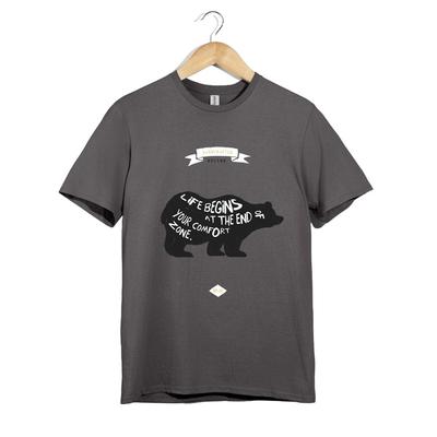 Adventure Bear T Shirt Unisex Hiking Outdoors Comfort Zone Graphic Gift Arts Tee