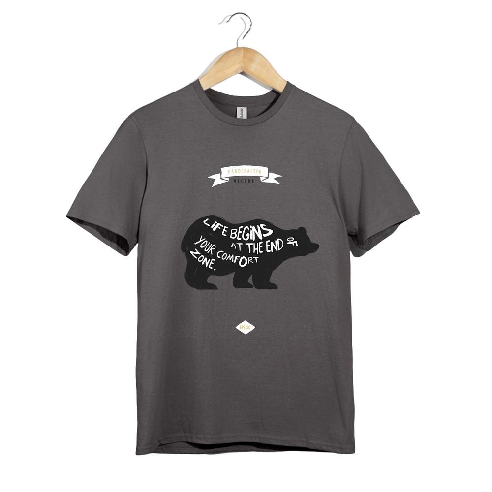 

Adventure Bear T Shirt Unisex Hiking Outdoors Comfort Zone Graphic Gift Arts Tee S