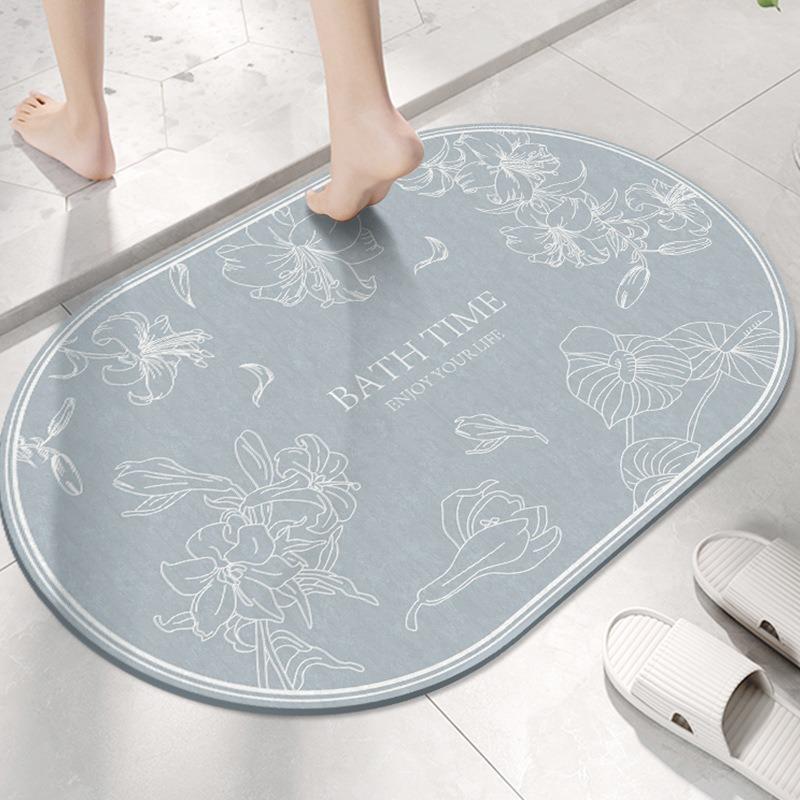 Luxury Flower Toilet Door Dirty and Easy To Take Care of Door Mat Toilet Bathroom Moisture-wicking Quick Drying Non-slip Foot Mat