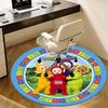 Tappetino Sedia Teletubbies Tappeto Rotondo - Tappeto Ufficio, Lavabile in Lavatrice, Antiscivolo, Adatto per Soggiorni, Camere da Letto