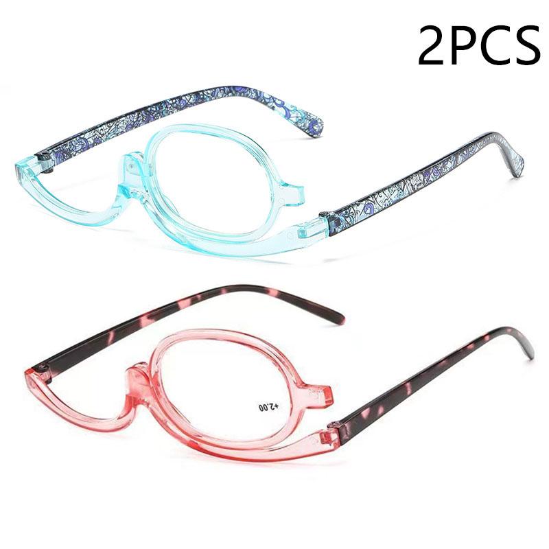 

2/3 шт. Очки для макияжа и чтения Одинарные вращающиеся на 120 градусов Многофункциональные Полнооправные Модные Очки для чтения 4.0