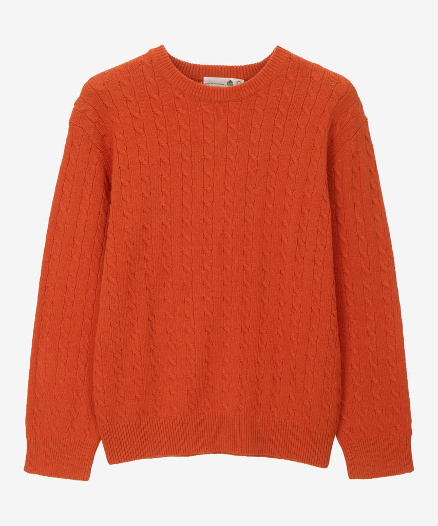 BASIC HOUSE Cable Round Neck Knit Orange Lykt7101 (Type B)