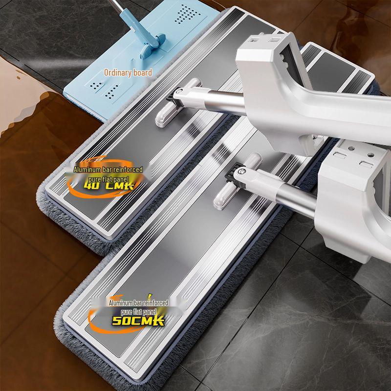 

Легкая швабра для плоской уборки двойного назначения: Свободные руки, Сухая и влажная уборка, Большая панель, Бесплатная доставка 40cm reinforced aluminum panel + 2 cloths