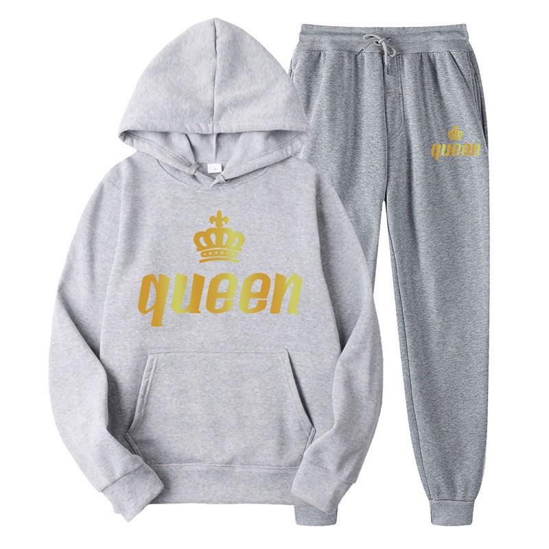 Hot-selling Fleece Pullover Hoodie Sweatpants Set Men and Women Youth Fashion Casual Letter Printing 2-piece Set