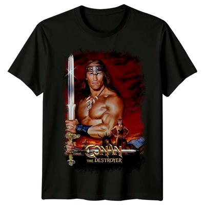 Conan il Distruttore (1984) T-shirt Ispirata al Poster del Film Retro Anni '80 Unisex