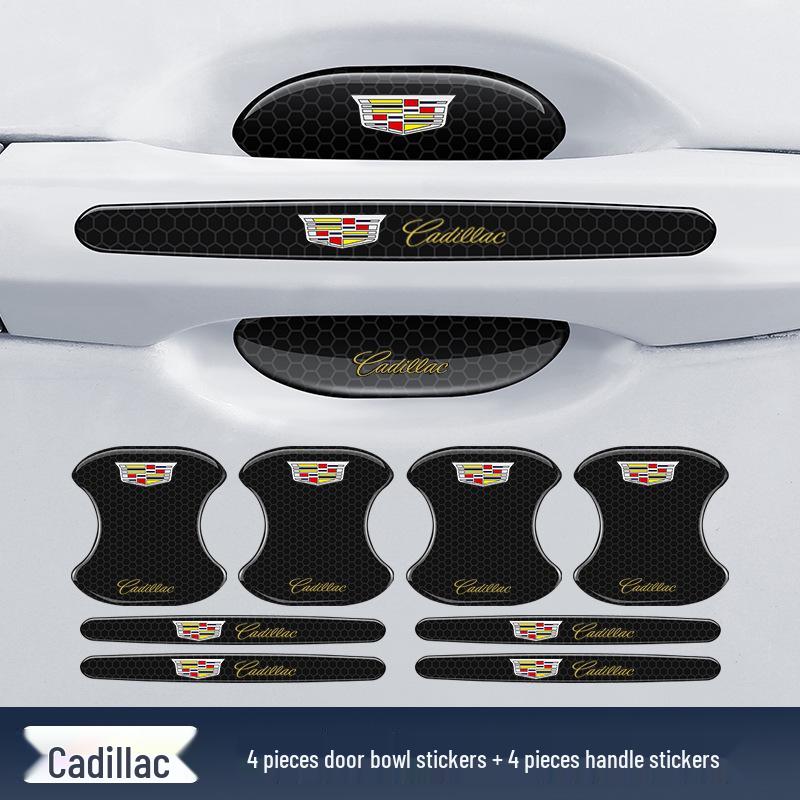 Black Reflective Rhombus Car Door Handle Protector: Anti-collision, Anti-scratch, Wear-resistant Sticker