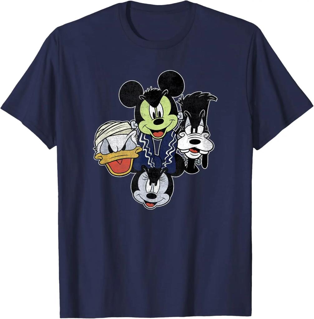 Fashion Casual Disney Mickey and Friends Halloween Group Shot Costumes T-Shirt S-4XL Summer