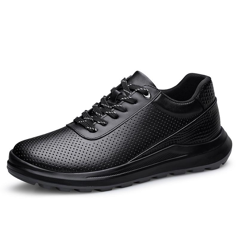 Men s Large Genuine Leather Casual Lace-up Low-Top Shoes – Trendy & Versatile 39