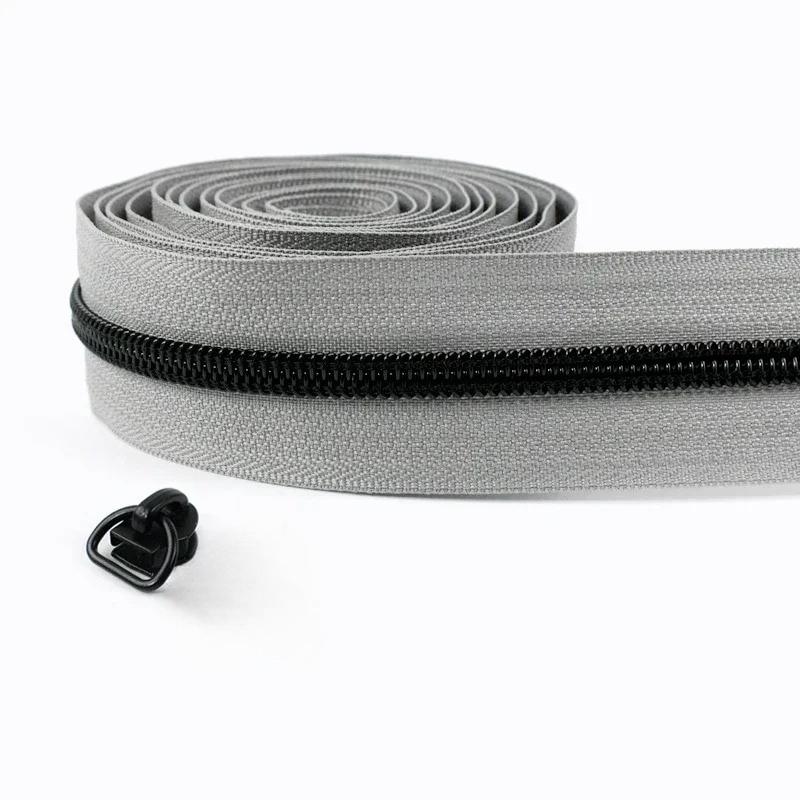 1-5M 5# Meetee Nylon Zippers with Zip Puller Sliders Bag Jacket Zips Tape By The Meter Plastic Coil Zipper Sewing Accessories