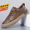 2025 Spring New Leather Shoes Men's Trend Casual Versatile Leather Cowhide Men's Business Leather Shoes Spot