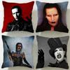Classic Singer Marilyn Manson Cushion Cover Soft & Easy-Wash Pillow Case – Versatile for Couch, Bed, Travel and Office