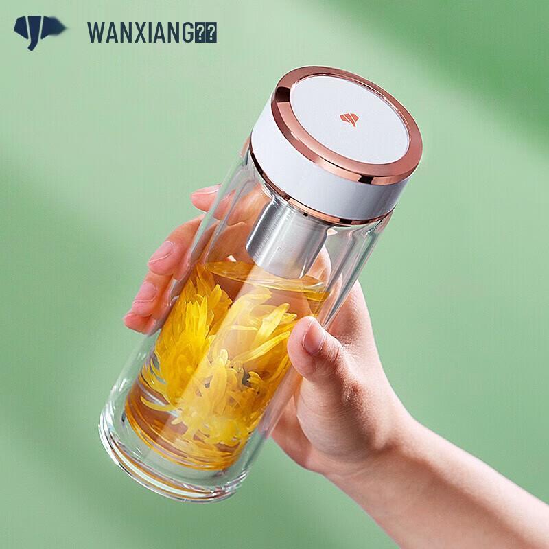 WANXIANG Double-Wall Glass Tea Infuser Bottle