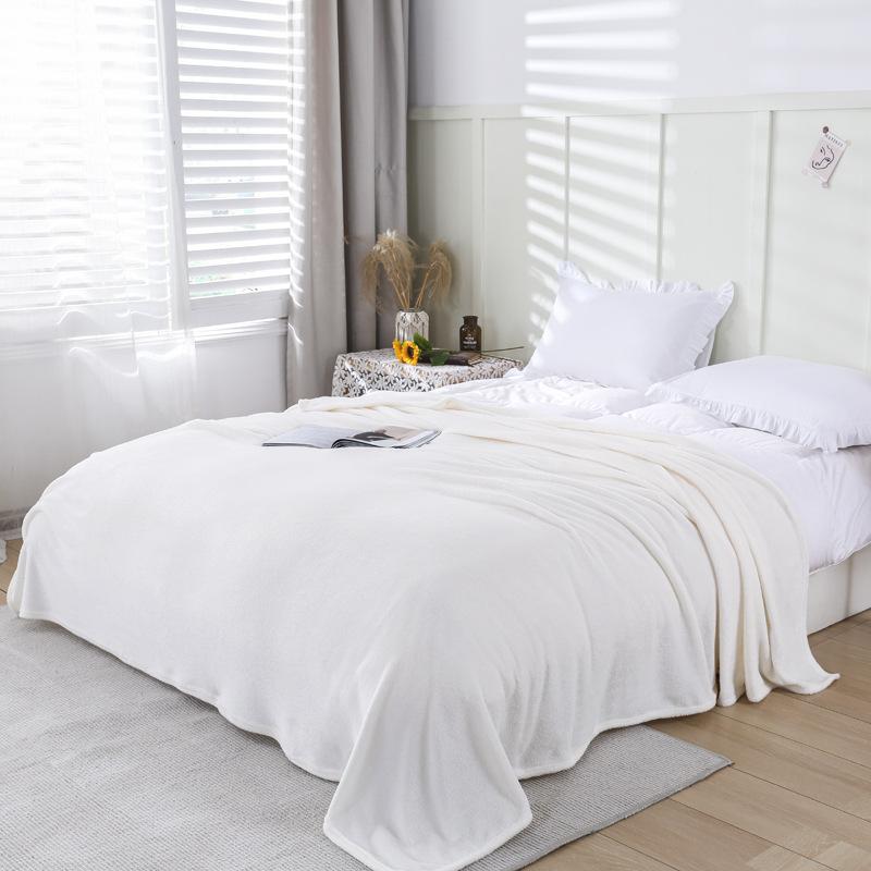 Einfarbige Decke, Korallenfleece, Dicke Flanell-Nap-Decke, Einzel- und Doppelbettdecke, Sofadecke
