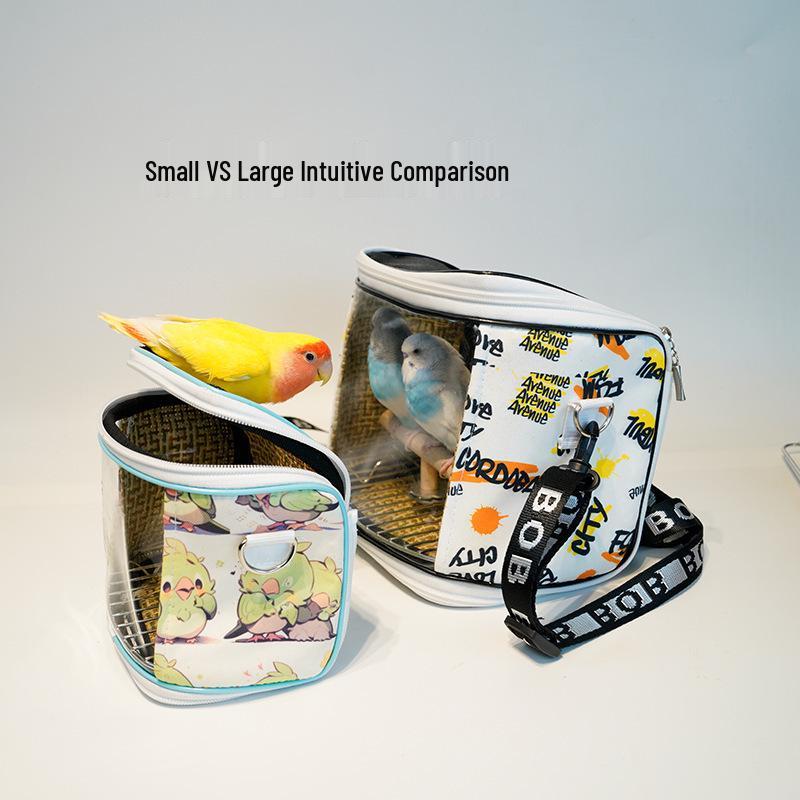 Portable Parrot Bag: Breathable, Transparent, Crossbody Carrier for Budgie & Cockatiel - Detachable Design for All Seasons