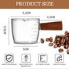 75ml Coffee Cup with Graduated Glass Dosing Mup Resistant Tropical Wooden Handle Espresso Cups for Barista Milk Coffeeware