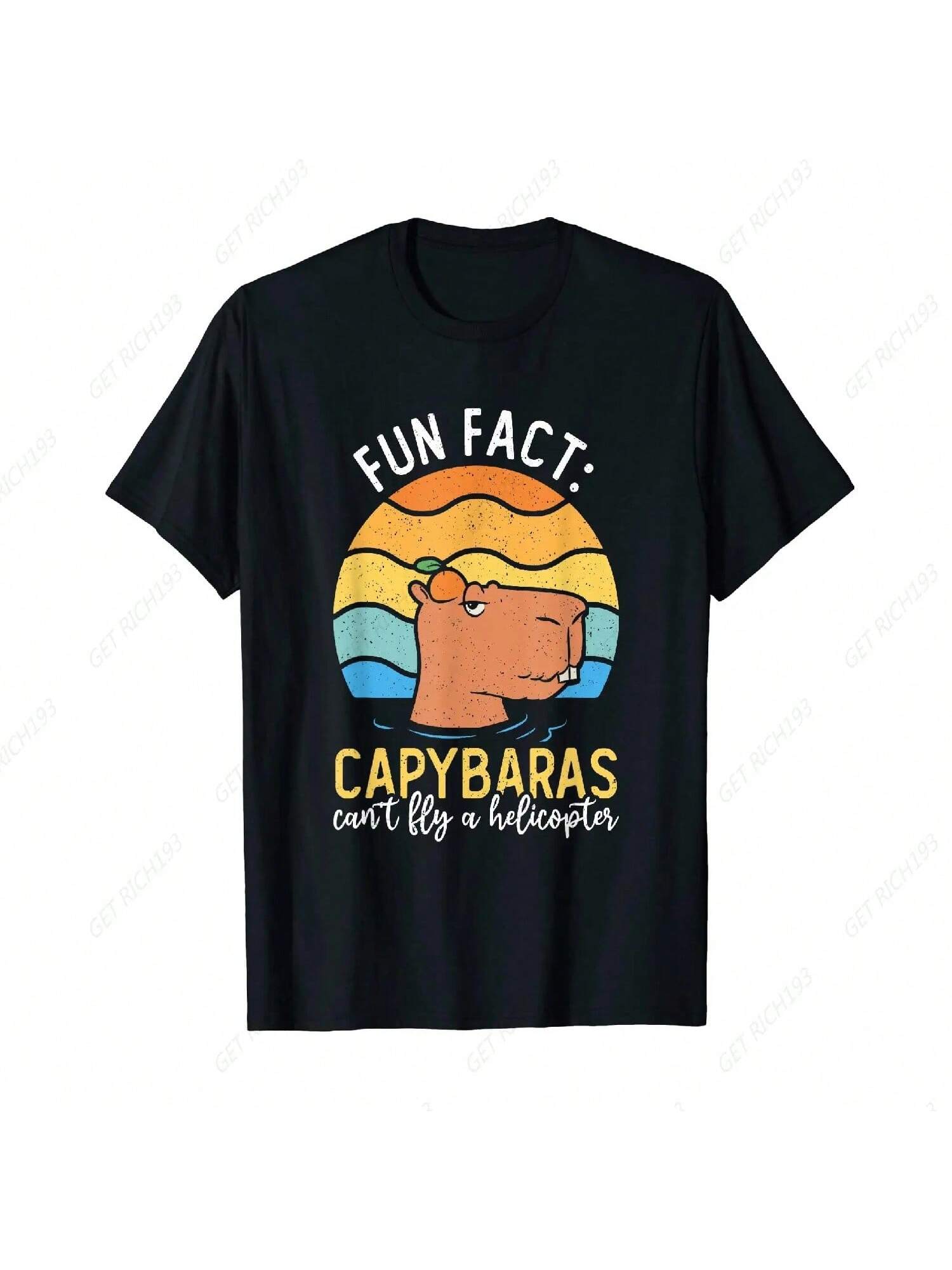 Funny Capybara Cappy Rodent Animal Cute Vintage Capybara T-Shirt For Men unisex Short Sleeve S