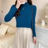 spring autumn Half turtleneck inner sweater women's bottoming shirt foreign style mid-neck slim long-sleeve knitted sweater tops