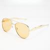 Toad Shaped Sunglasses for Women Metal New Retro Sunglasses for Men Large Frame Pilot Double Beam Sunglasses