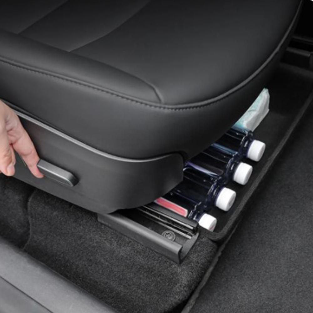 Storage Box Under Seat Box Storage Box Car Accessories Double Sided Flocked Seat Organizer For Tesla Model Y